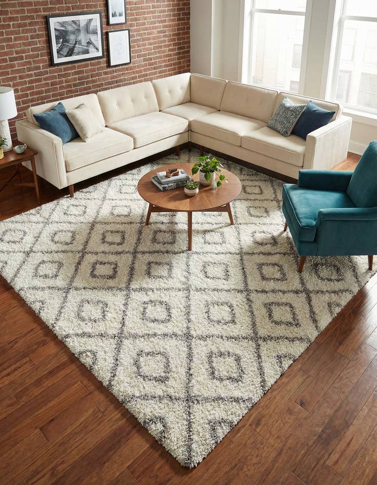 Detail image of 7' 10 x 7' 10 Trellis Shag Square Rug