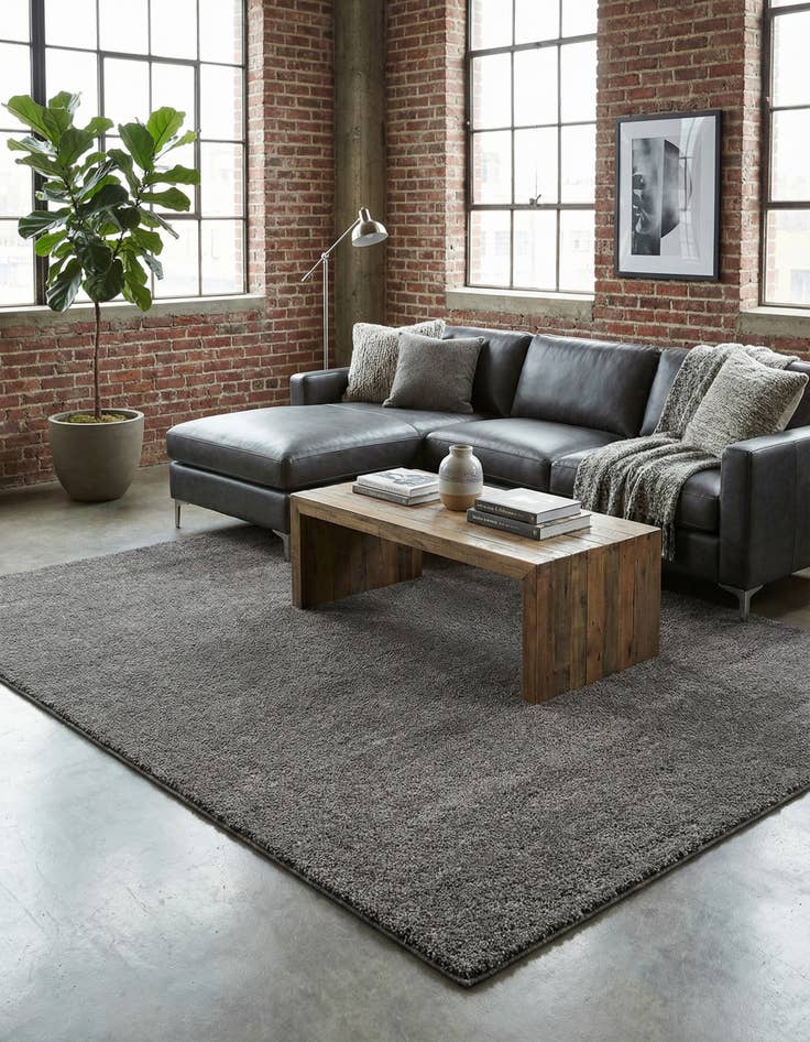 Detail image of 7' 10 x 11' Solid Frieze Rug