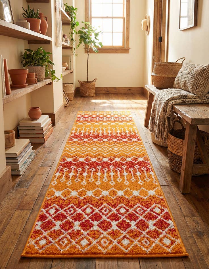 Detail image of 2' x 6' Moroccan Trellis Runner Rug