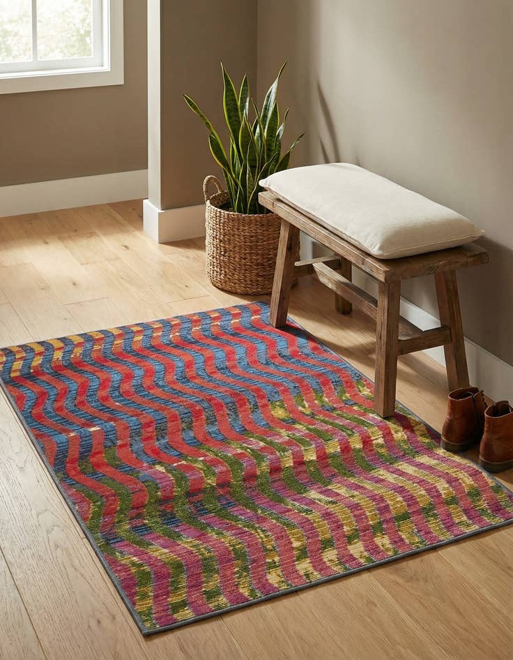 Detail image of  2' 2 x 3'  Washable Modern Indoor / Outdoor Rug