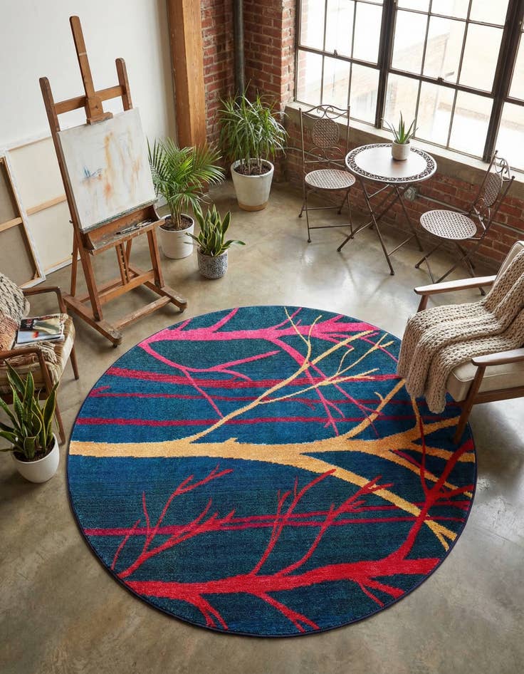 Detail image of 6' x 6' Washable Hyacinth Round Rug