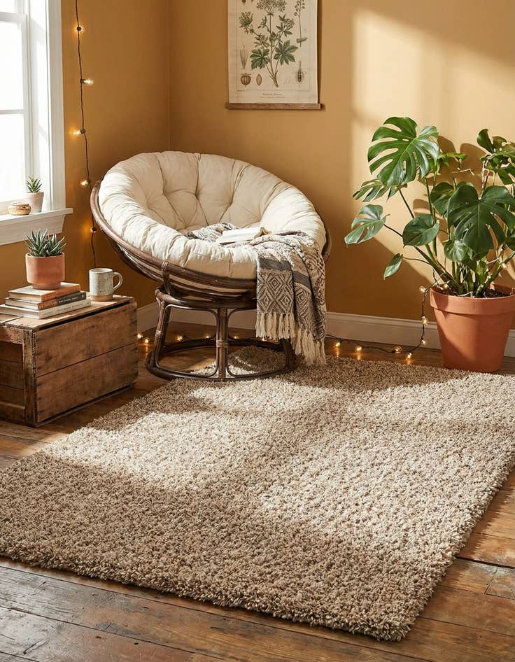 Detail image of 3' x 5' 3 Solid Shag Rug