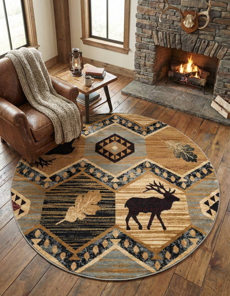 Detail image of 5' 3 x 5' 3 Pioneer Round Rug