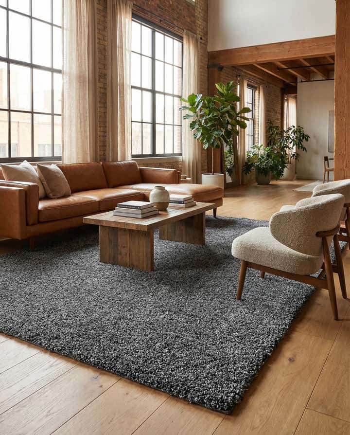 9' 10 x 13' Soft Solid Shag Rug