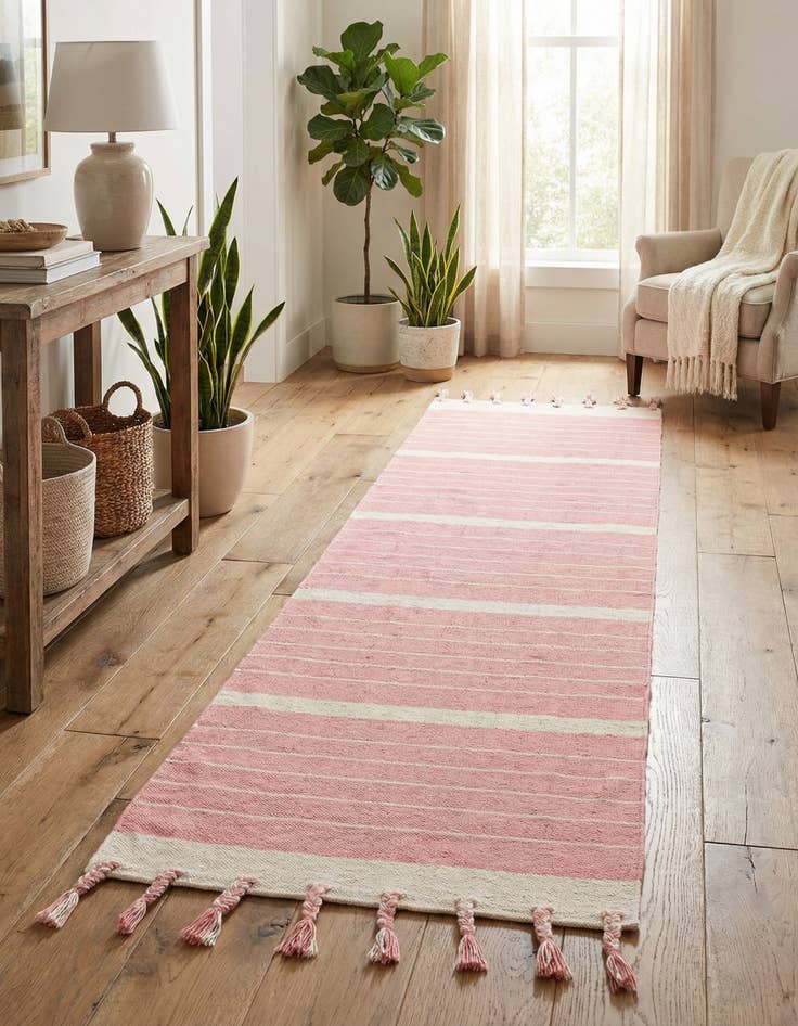 Detail image of 2' 7 x 12' Hand Woven Chindi Cotton Runner Rug