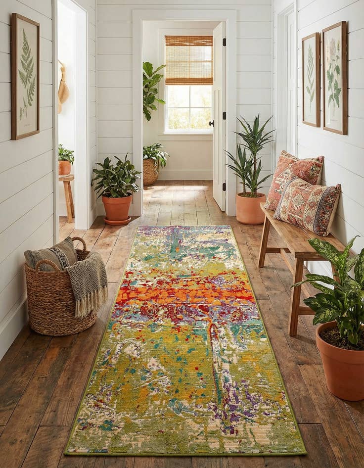 Detail image of 2' x 6' Washable Modern Indoor / Outdoor Runner Rug