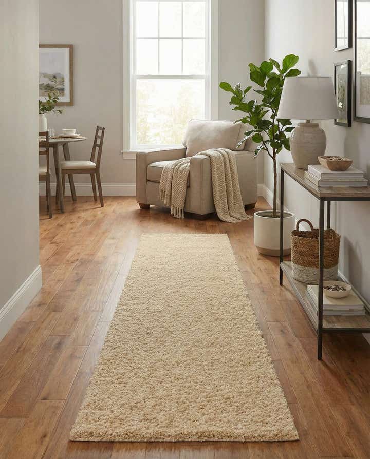 2' 7 x 10' Solid Shag Runner Rug