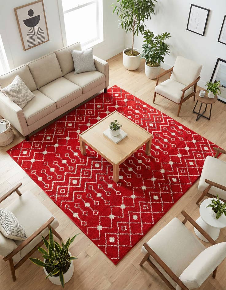 Detail image of 6' x 6' Moroccan Trellis Square Rug