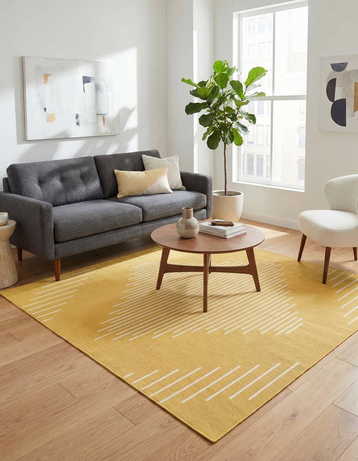 Detail image of 7' x 7' Easy-Clean Modern Indoor / Outdoor Square Rug