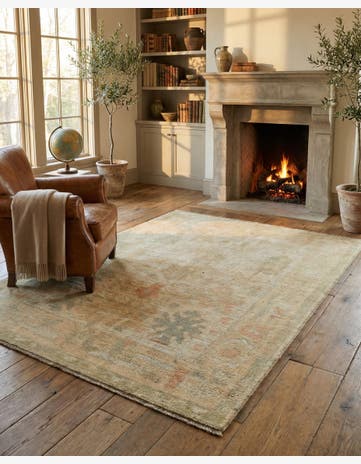 5' x 7' 5 Hand Knotted Oushak Wool Rug