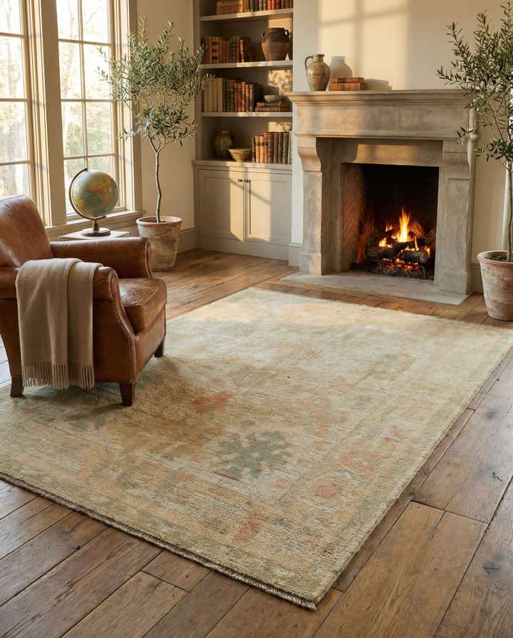 5' x 7' 5 Hand Knotted Oushak Wool Rug