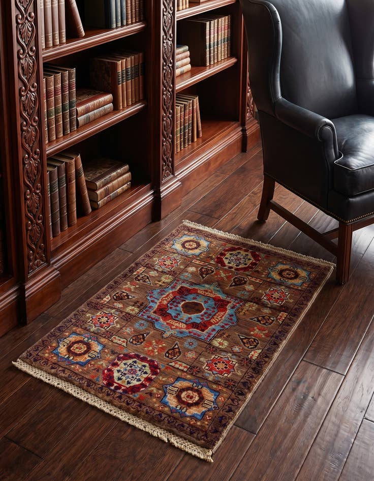 Detail image of 2' x 3' Hand Knotted Mamluk Ziegler Rug
