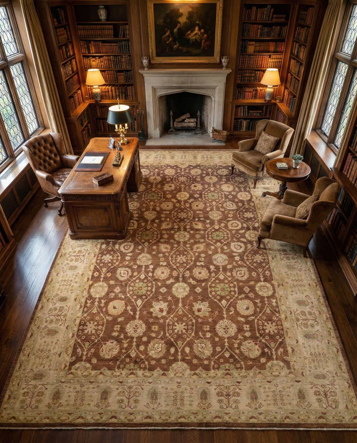 Detail image of 12' 1 x 17' 9 Hand Knotted Peshawar Ziegler Wool Rug