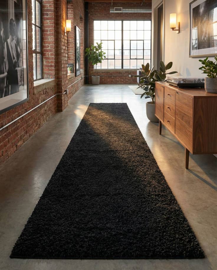 Detail image of 2' 6 x 16' 5 Comfort Solid Shag Runner Rug