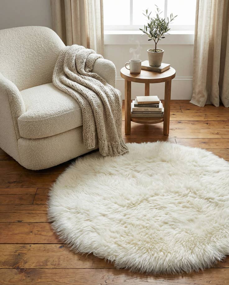 Detail image of 3' x 3' Sheepskin Round Rug