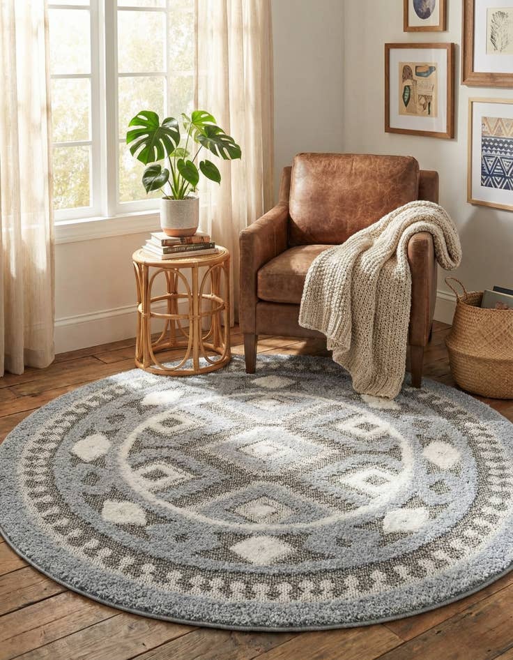 Detail image of 5' 3 x 5' 3 Boho Round Rug