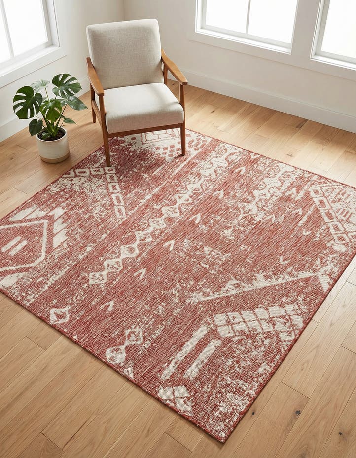 5' 3 x 5' 3 Easy-Clean Bohemian Indoor / Outdo...