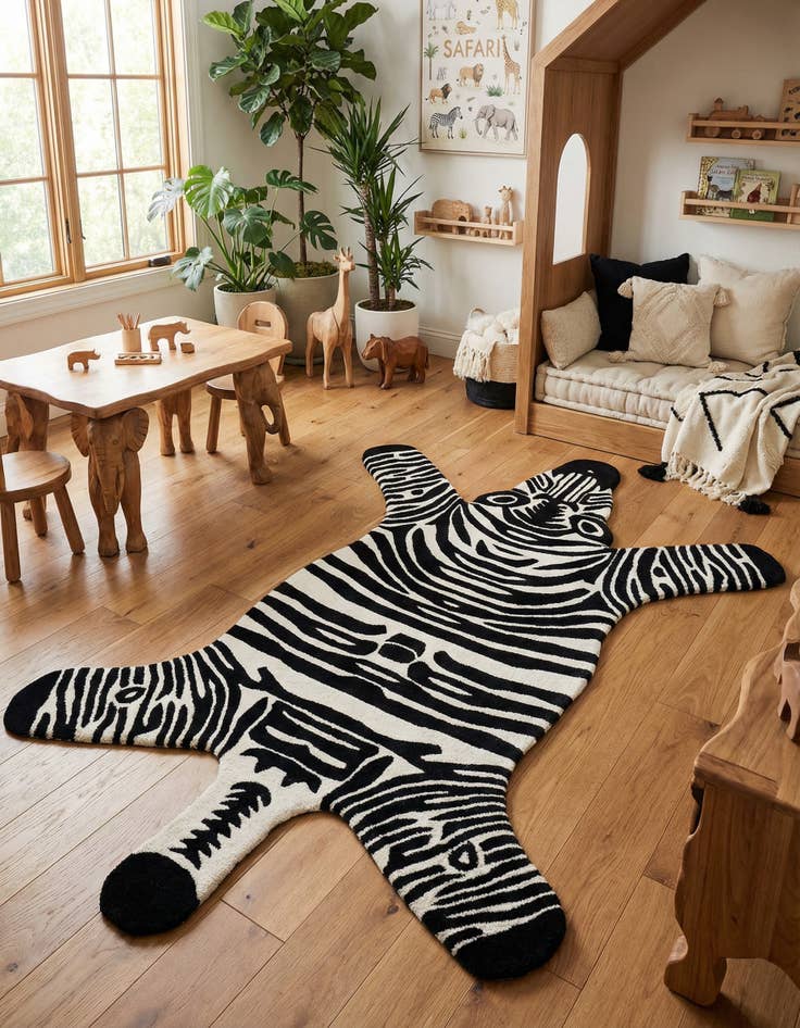 Detail image of 5' 1 x 8' Playtime Kids Wool Freeform Rug