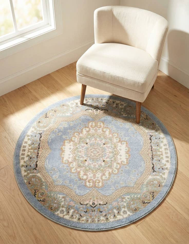 Detail image of 3' 3 x 3' 3 Kamala Washable Round Rug
