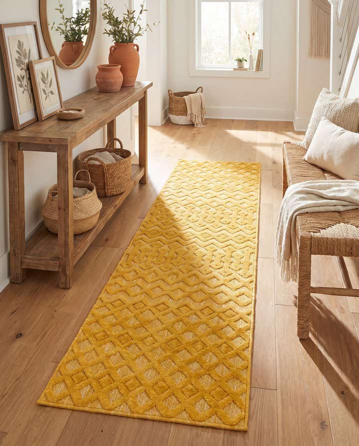 2' x 8' Easy-Clean Trellis Textured Indoor / Outdoor Runner Rug