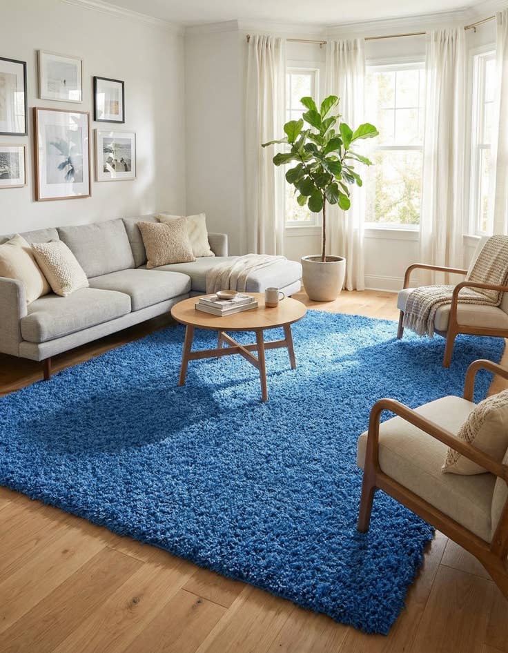 Detail image of  7' x 10' Solid Shag Rug