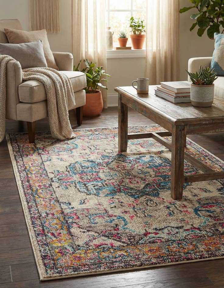 Detail image of 3' 3 x 5' 3 Washable Fleur Rug