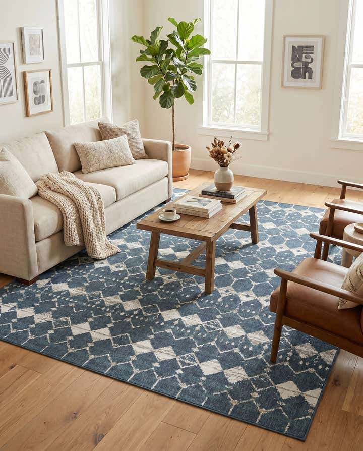 7' 10 x 10' Easy-Clean Trellis Indoor / Outdoor Rug