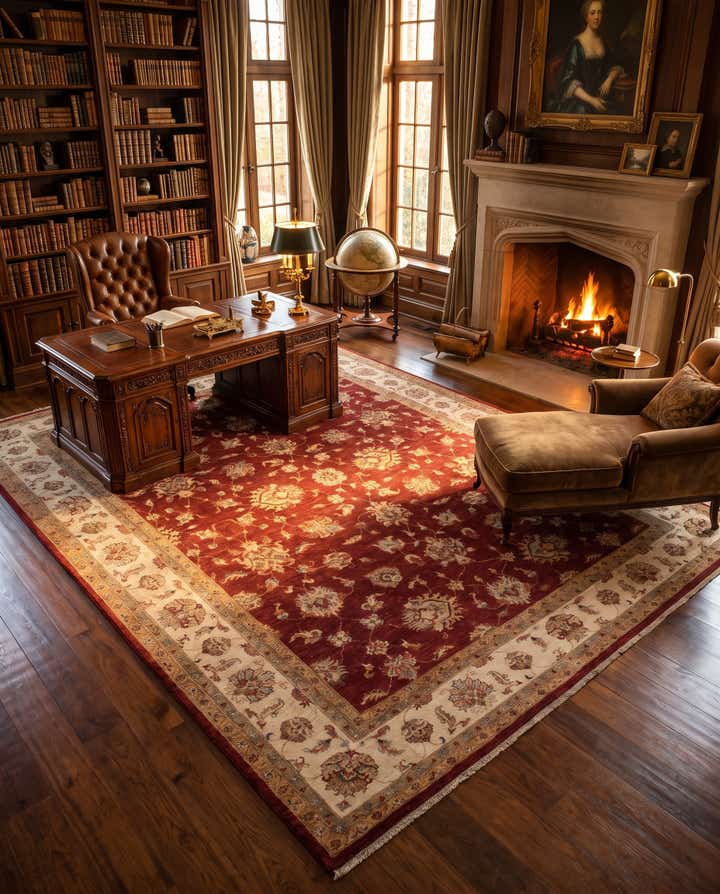 9' 1 x 11' 9 Hand Knotted Ziegler Rug