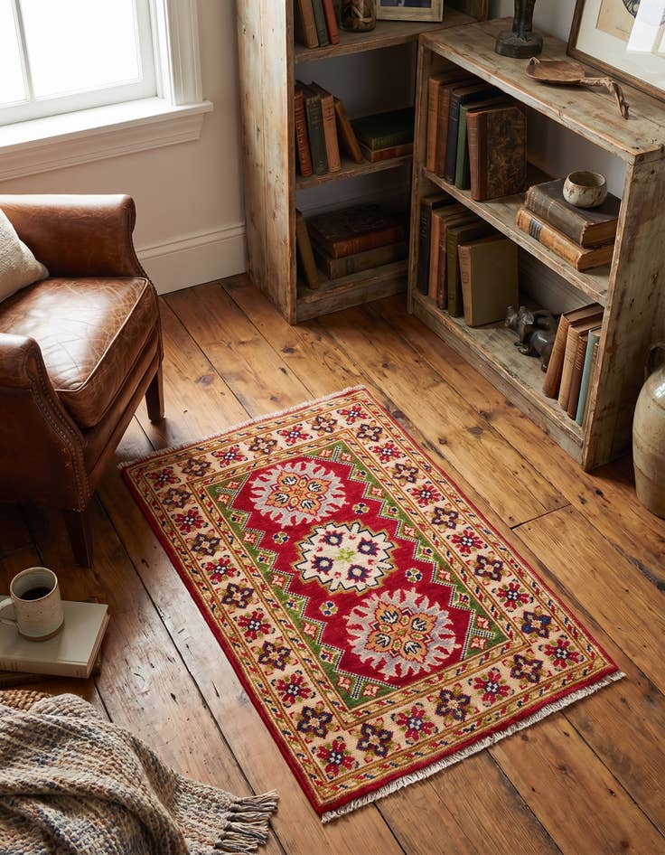 Detail image of 1' 11 x 2' 10 Hand Knotted Kazak Rug