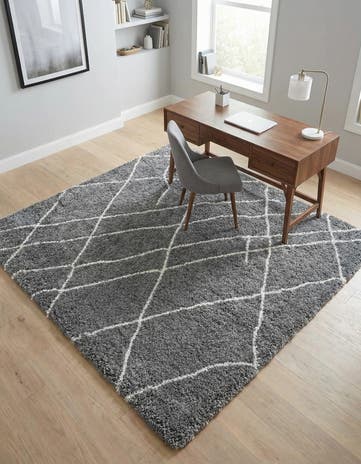 Pebble Gray Soft Touch Shag Square Rug