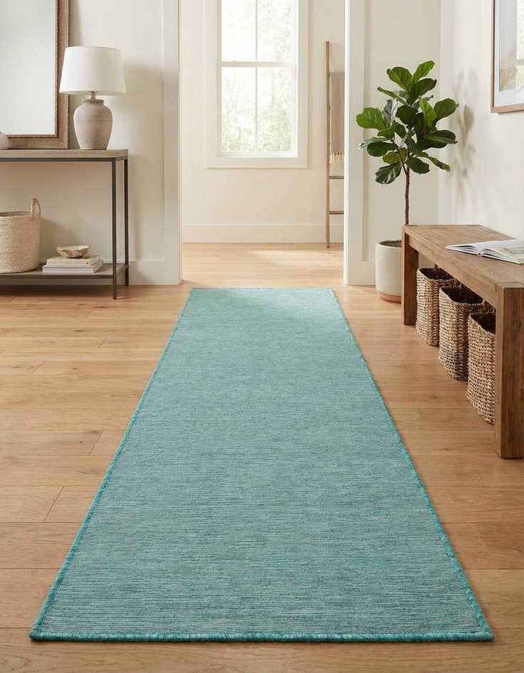 Detail image of 2' x 6' Washable Solid Indoor / Outdoor Runner Rug