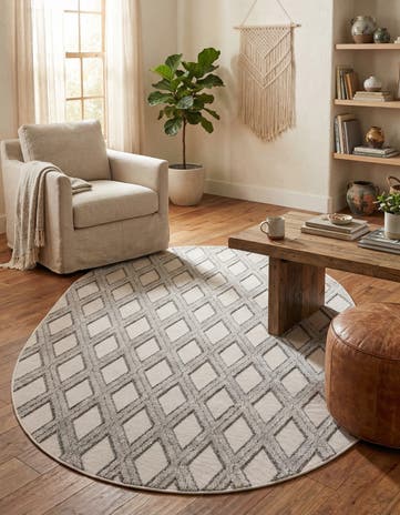 Sandy Beige Arlo Oval Rug
