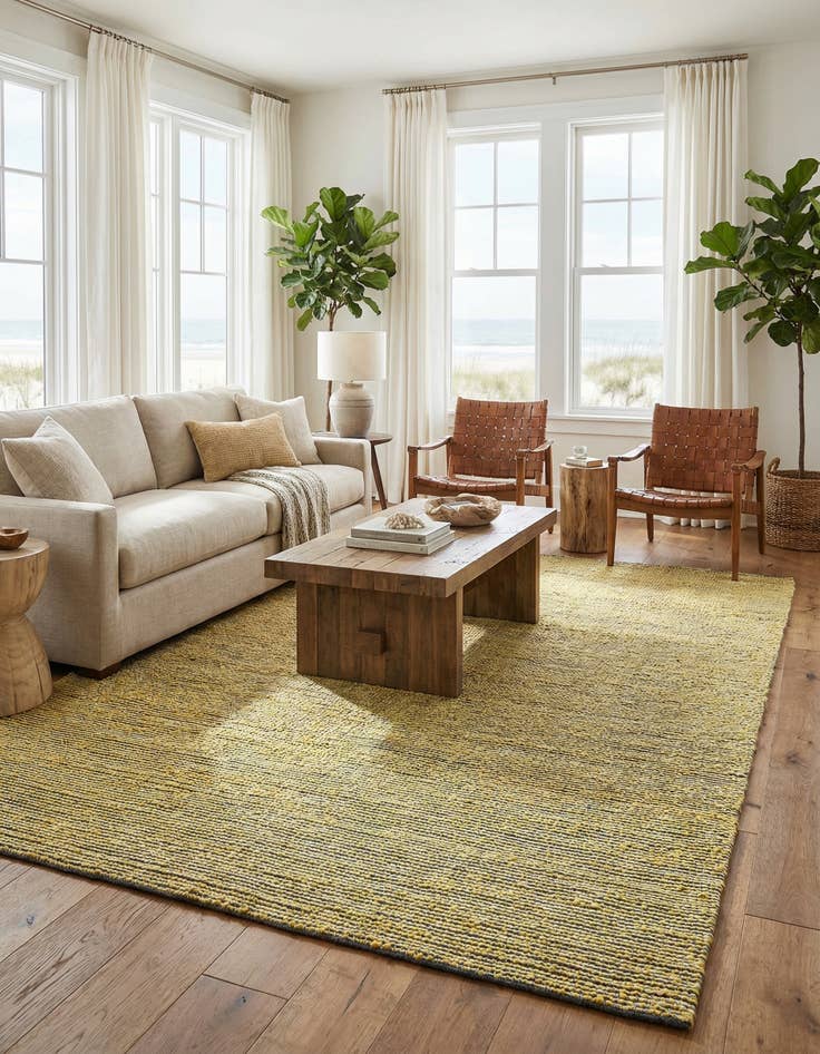 Detail image of 9' x 12'  Hand Woven Seaside Pearl Jute Rug