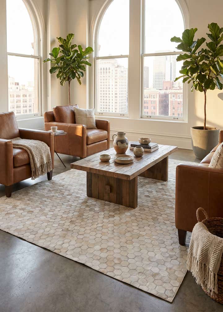 4' 10 x 7' 9 Cowhide Stocks Rug