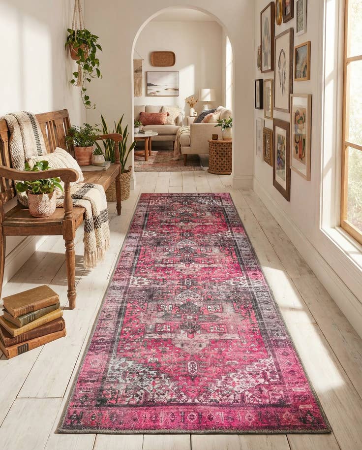 Detail image of 2' x 6' Washable Timeless Runner Rug