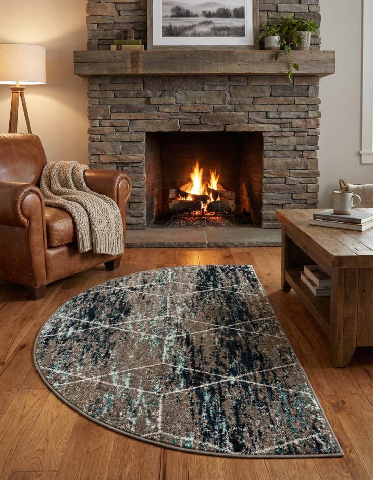 Detail image of 3' x 6' Trellis Frieze Hearth Rug