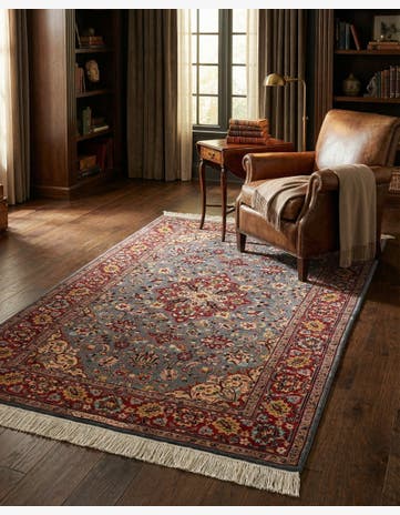 4' 1 x 6' 10 Hand Knotted Kashmir Wool Rug
