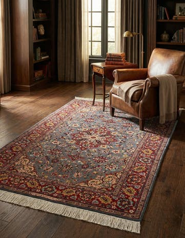 4' 1 x 6' 10 Hand Knotted Kashmir Wool Rug