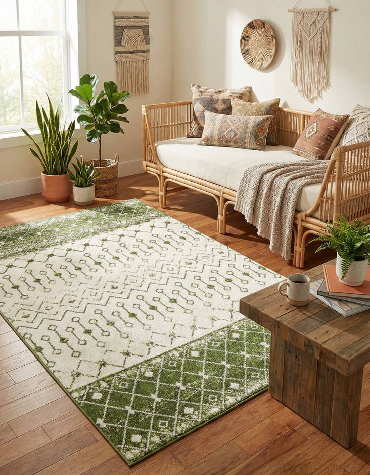 Detail image of 4' x 6' Moroccan Trellis Rug