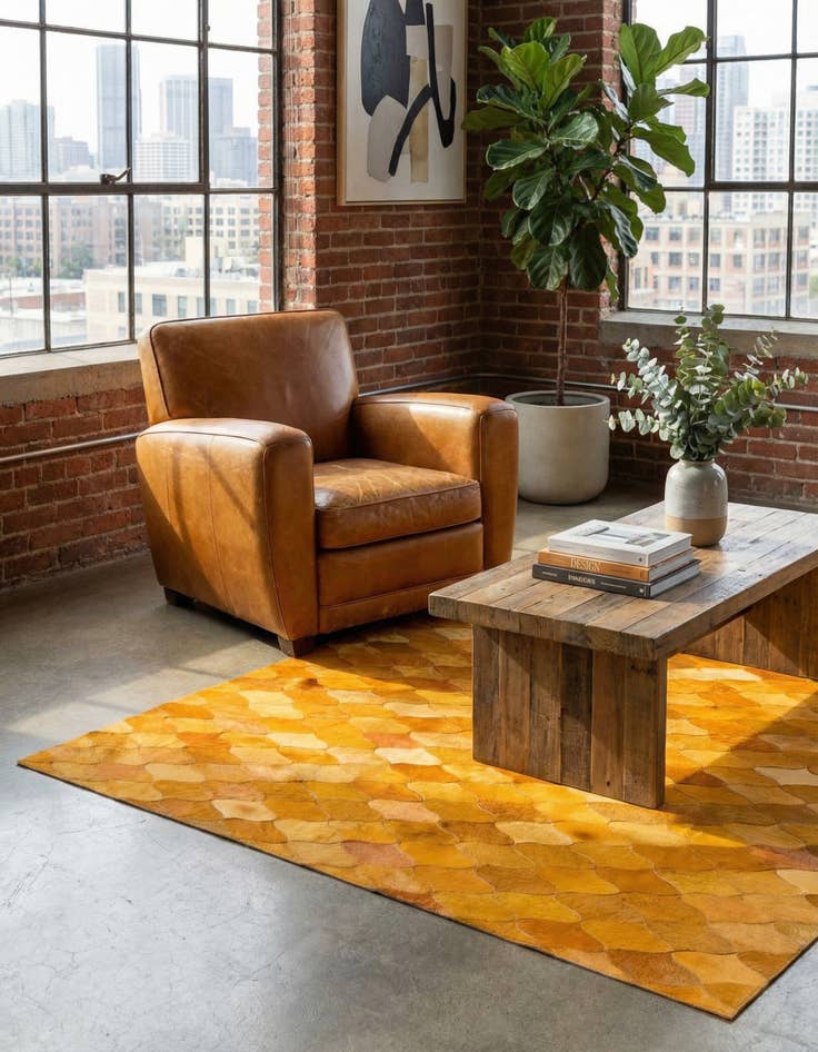 Detail image of 5' 1 x 8' Cowhide Stocks Rug