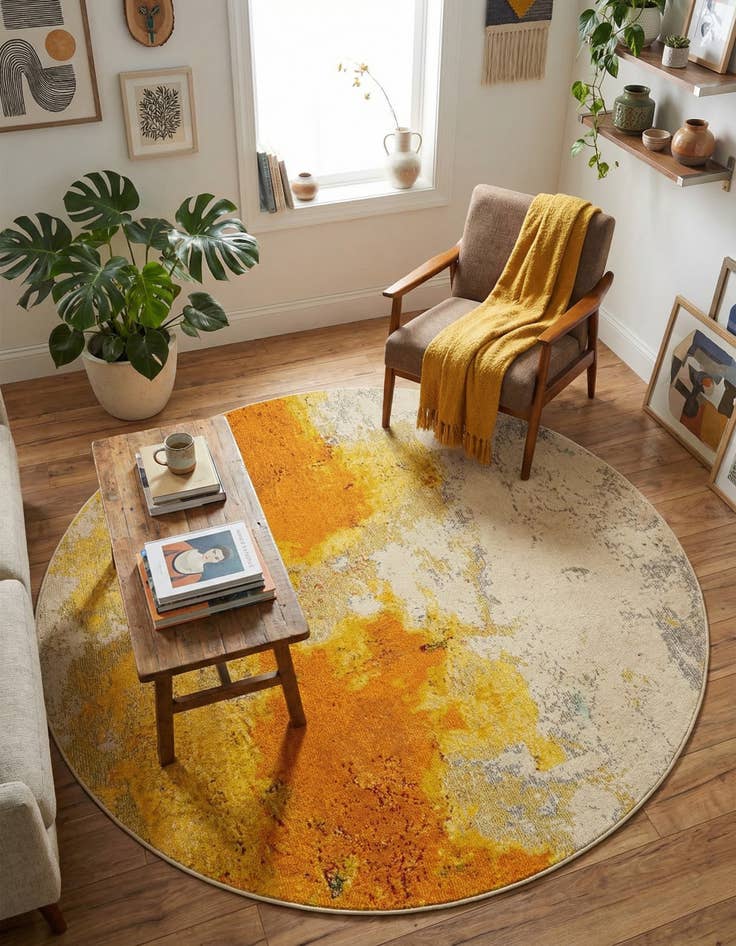 Detail image of 6' x 6' Washable Hyacinth Round Rug