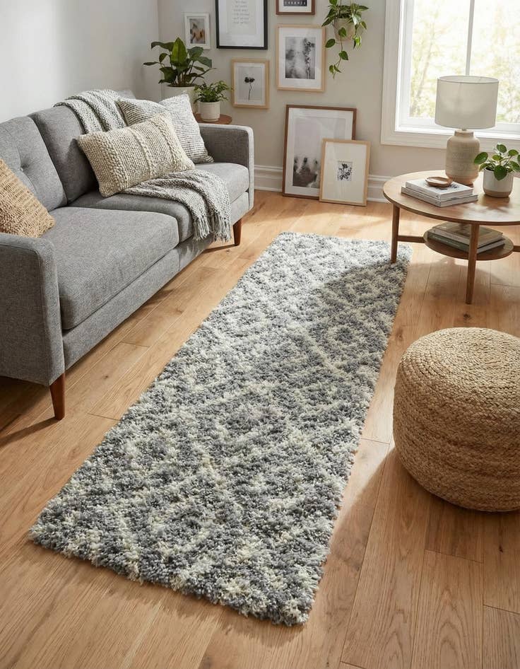 Detail image of 2' x 5' Trellis Shag Runner Rug