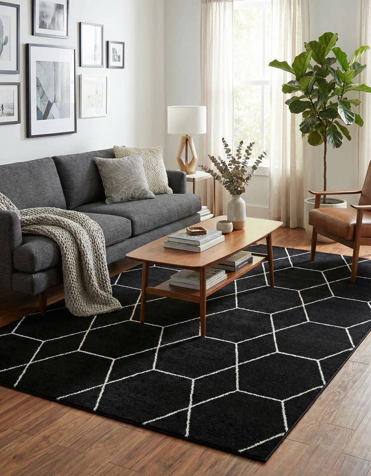 Detail image of 6' x 9' Trellis Frieze Rug