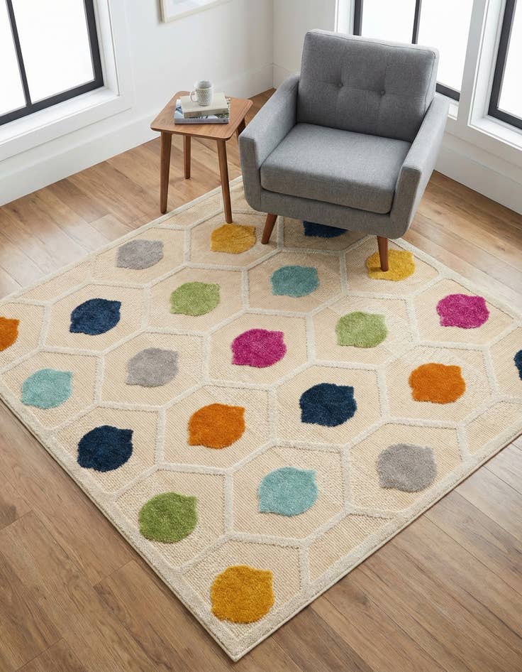 Detail image of 5' 3 x 5' 3 Washable Aruba Indoor / Outdoor Square Rug