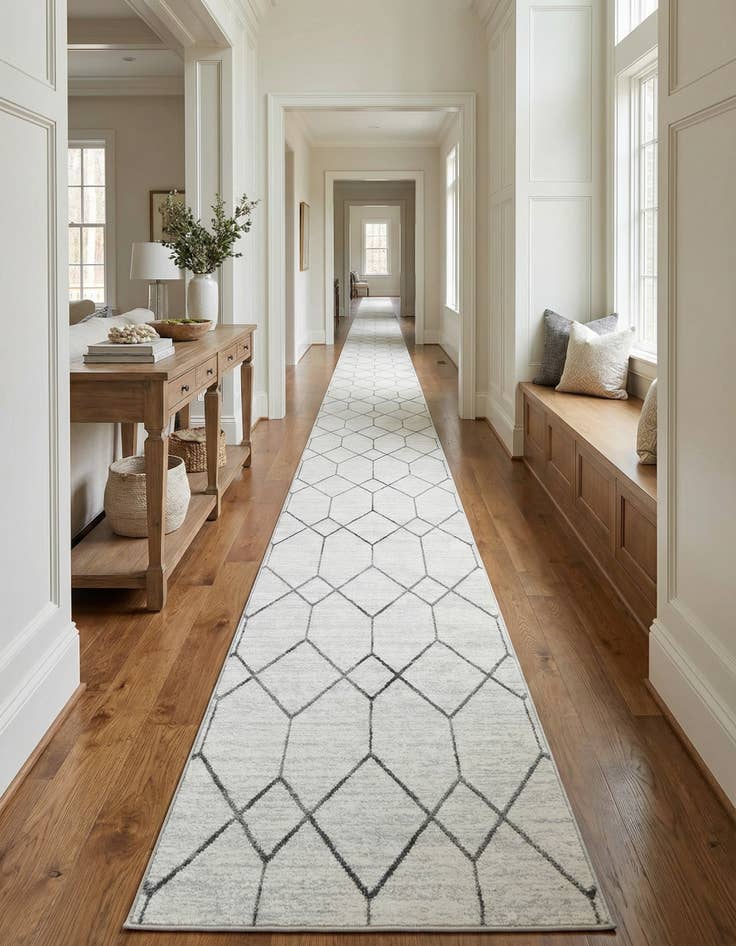 Detail image of  3' x 19' 8 Lattice Trellis Runner Rug