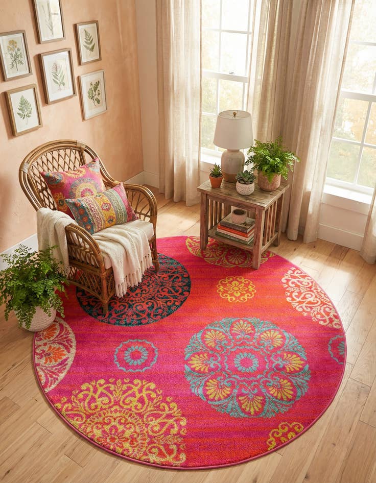 Detail image of 5' 3 x 5' 3 Azalea Round Rug