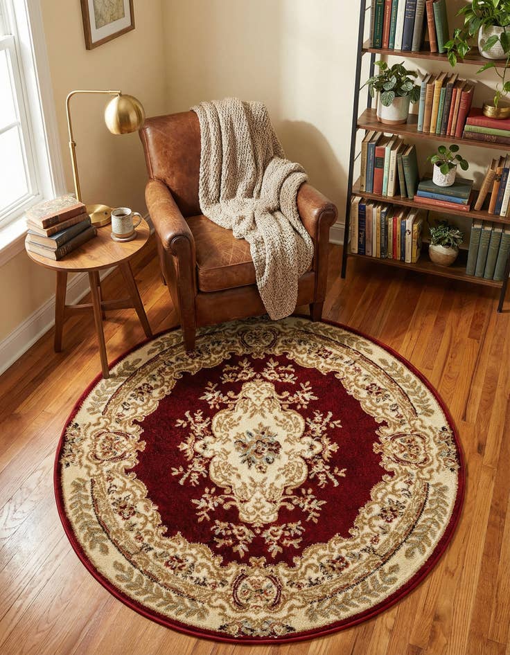 Detail image of 4' x 4' Classic Aubusson Round Rug