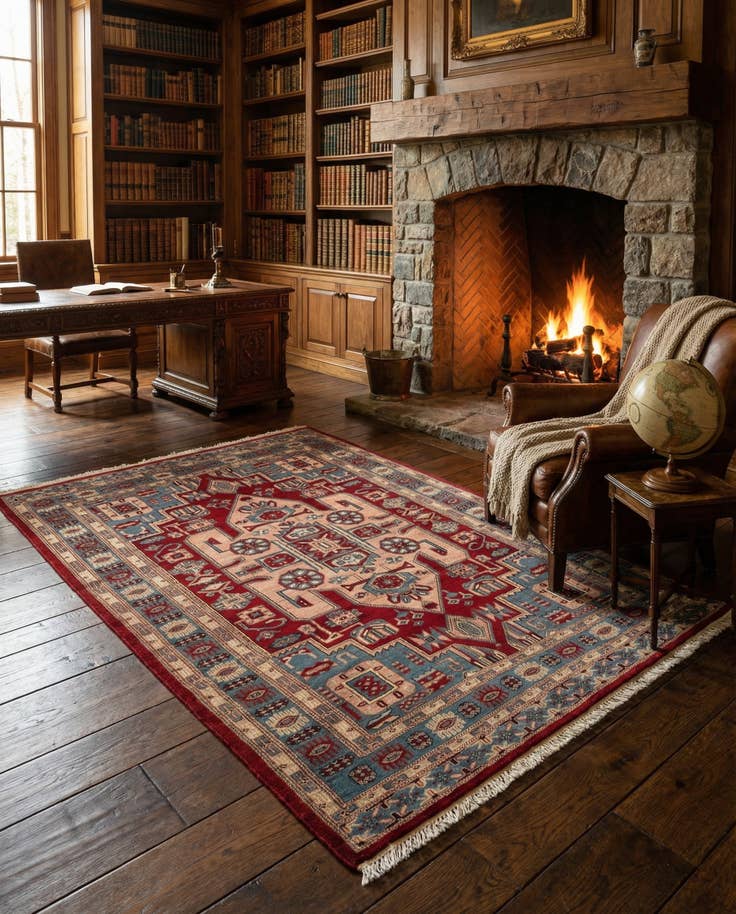 Detail image of 4' 1 x 6' Hand Knotted Kazak Oriental Wool Rug