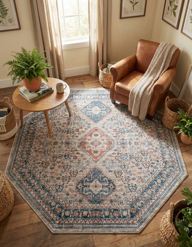 Detail image of 6' x 6' Newport Octagon Rug