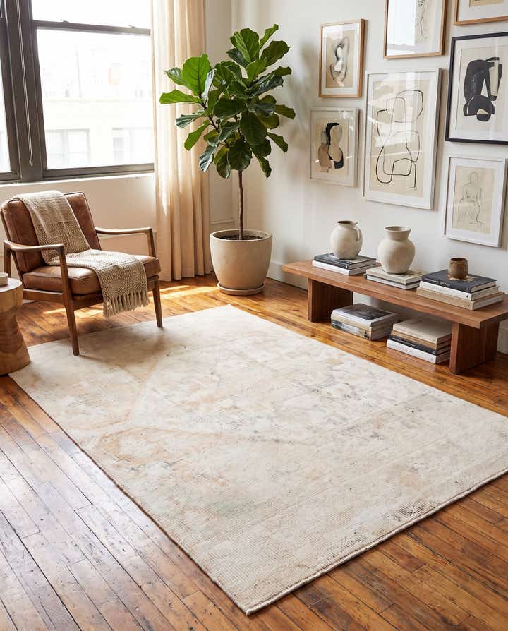 130cm x 185cm anudado a mano Ultra Vintage Alfombra Persa Lana